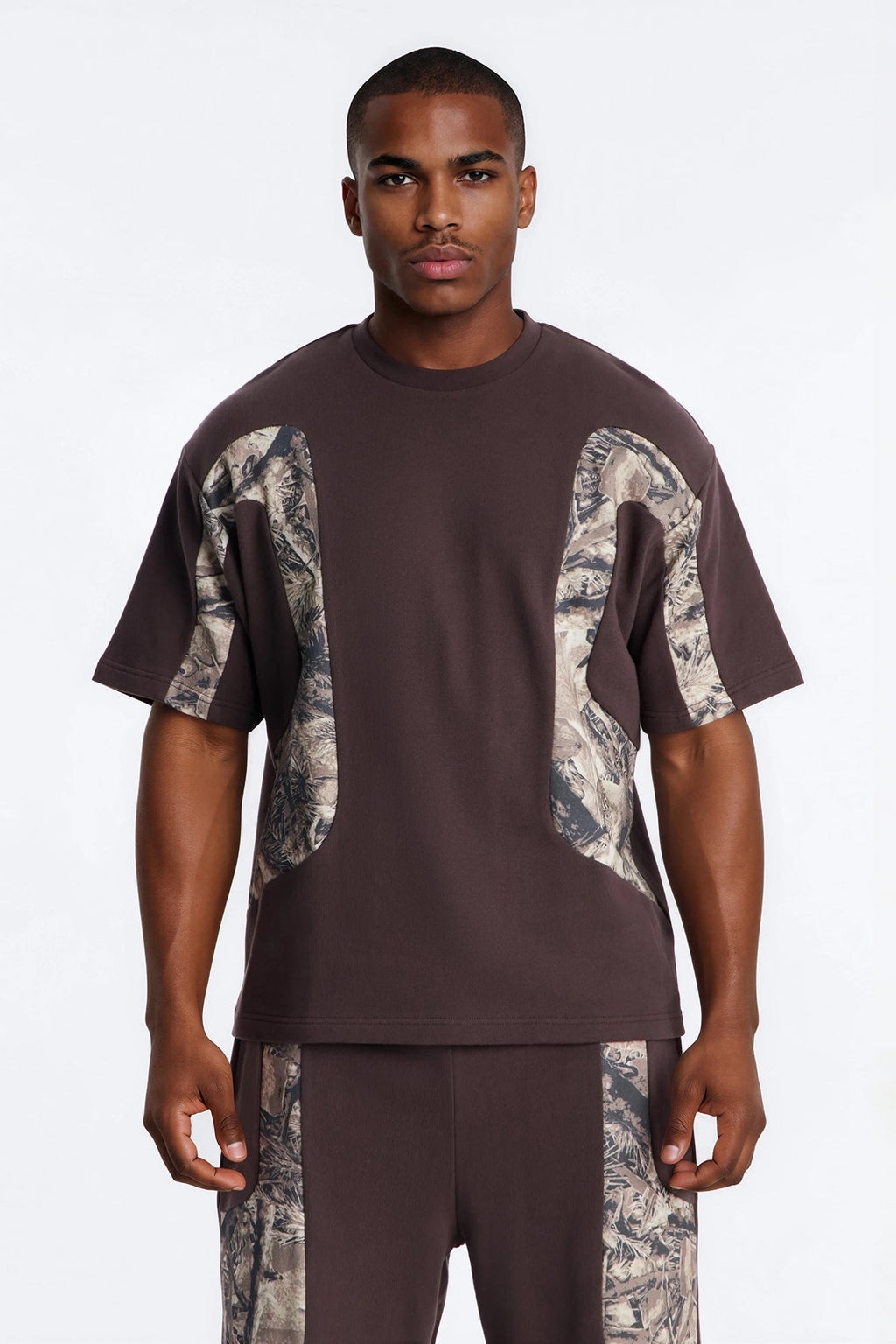 Camo Paneled Fleece Tee - Camouflage image 1