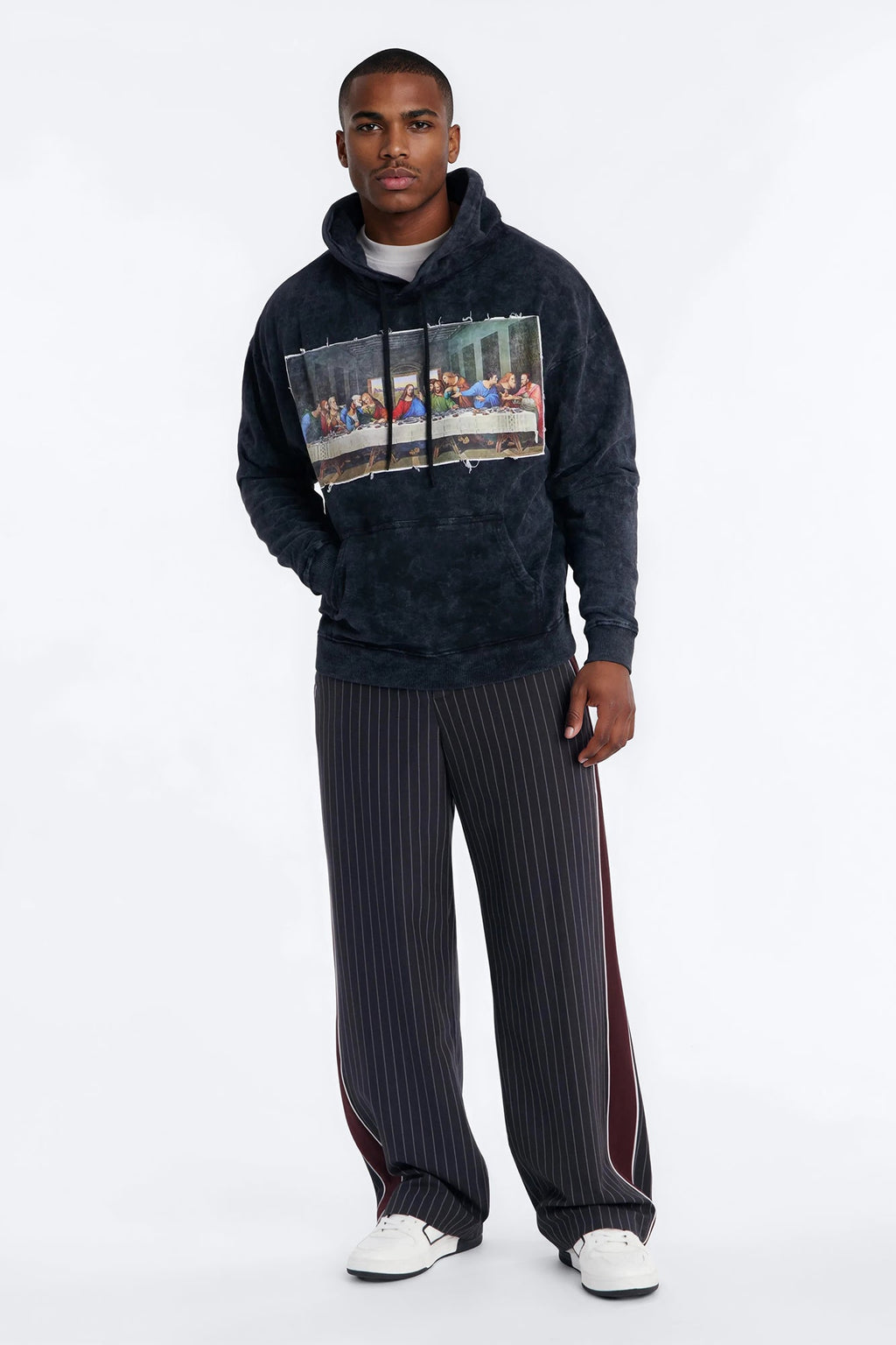 Last Supper Mineral Wash Hoodie - Black Wash image 2