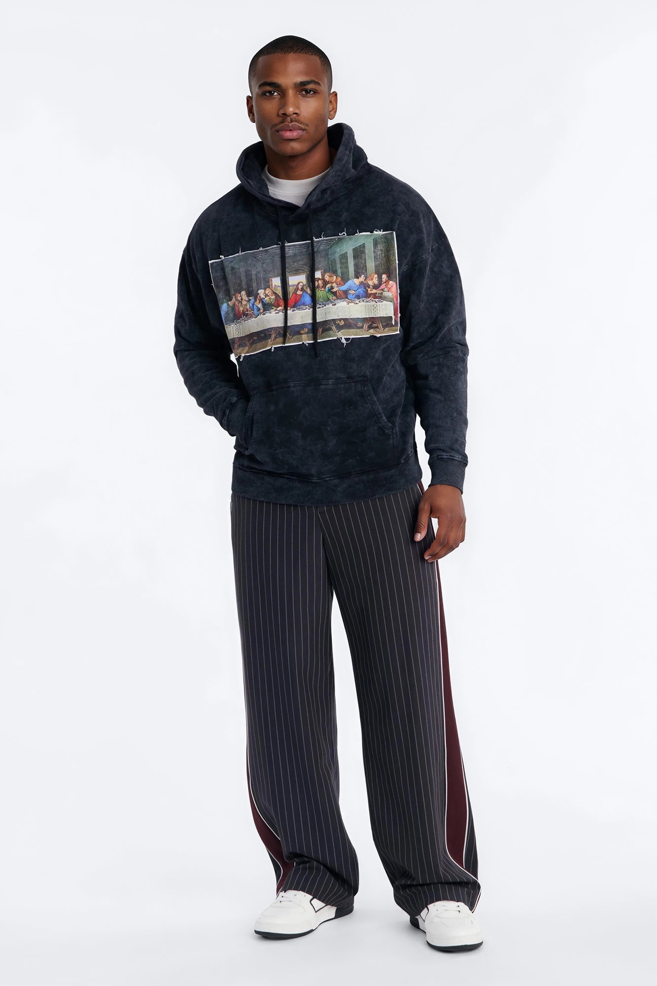Last Supper Mineral Wash Hoodie - Black Wash image 2