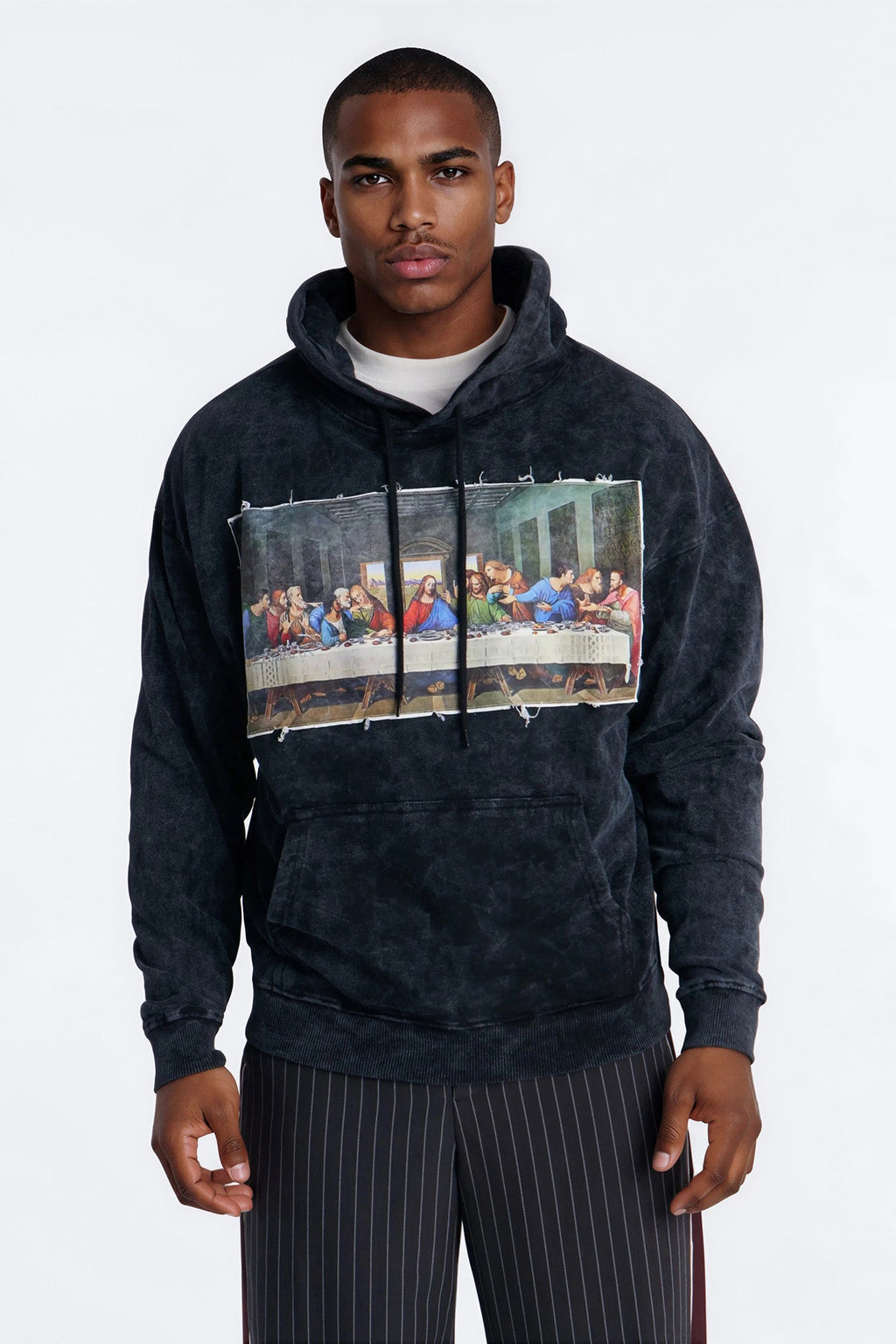 Last Supper Mineral Wash Hoodie - Black Wash image 1