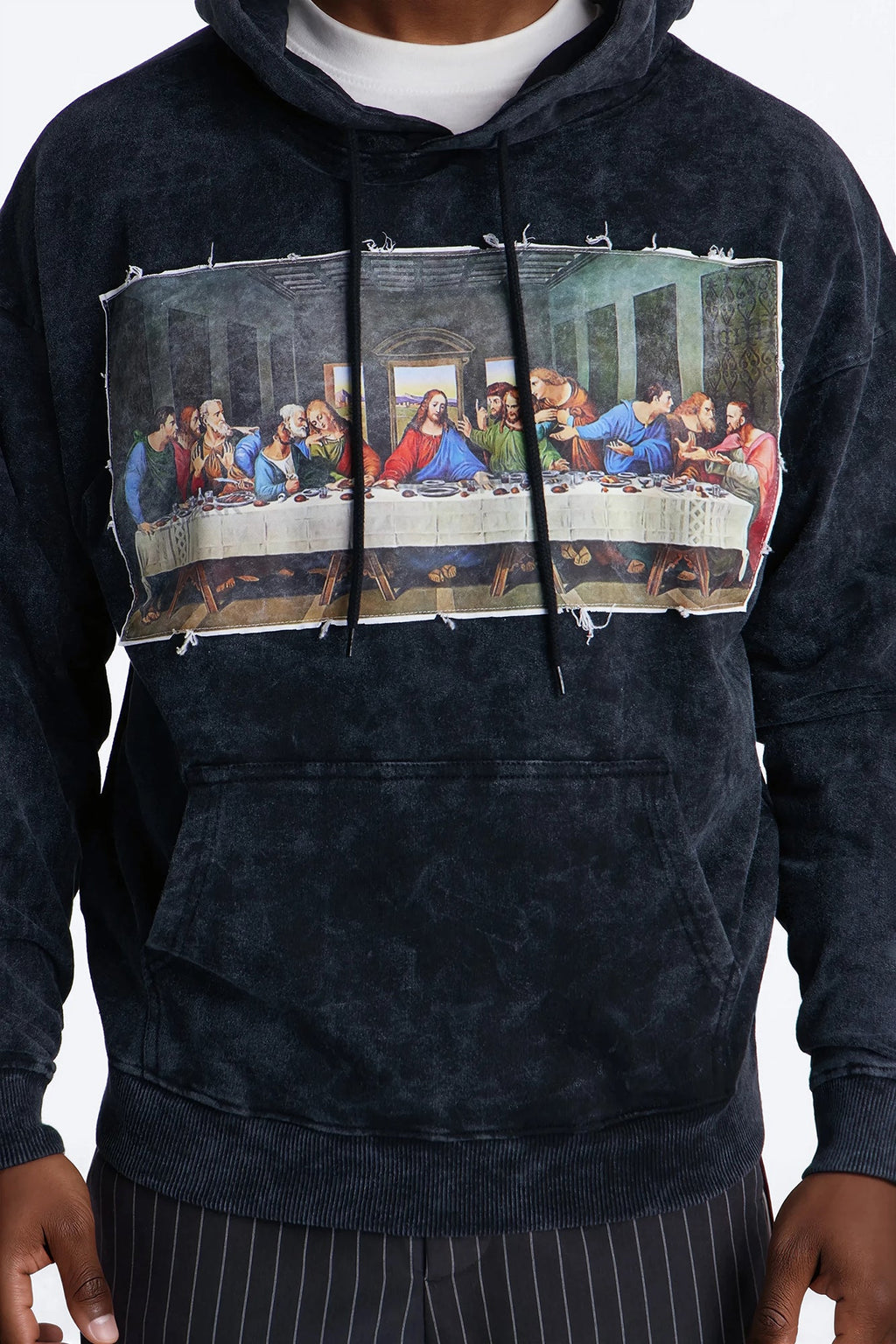 Last Supper Mineral Wash Hoodie - Black Wash image 3
