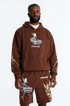 Dodge Demon Oni Mask Oversized Hoodie - Brown image 4