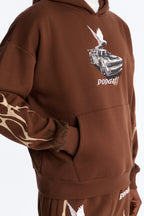 Dodge Demon Oni Mask Oversized Hoodie - Brown image 3