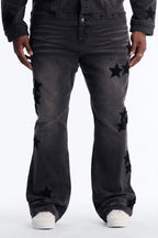 Stacked Skinny Flare Stellar Jean - Black Wash image 4