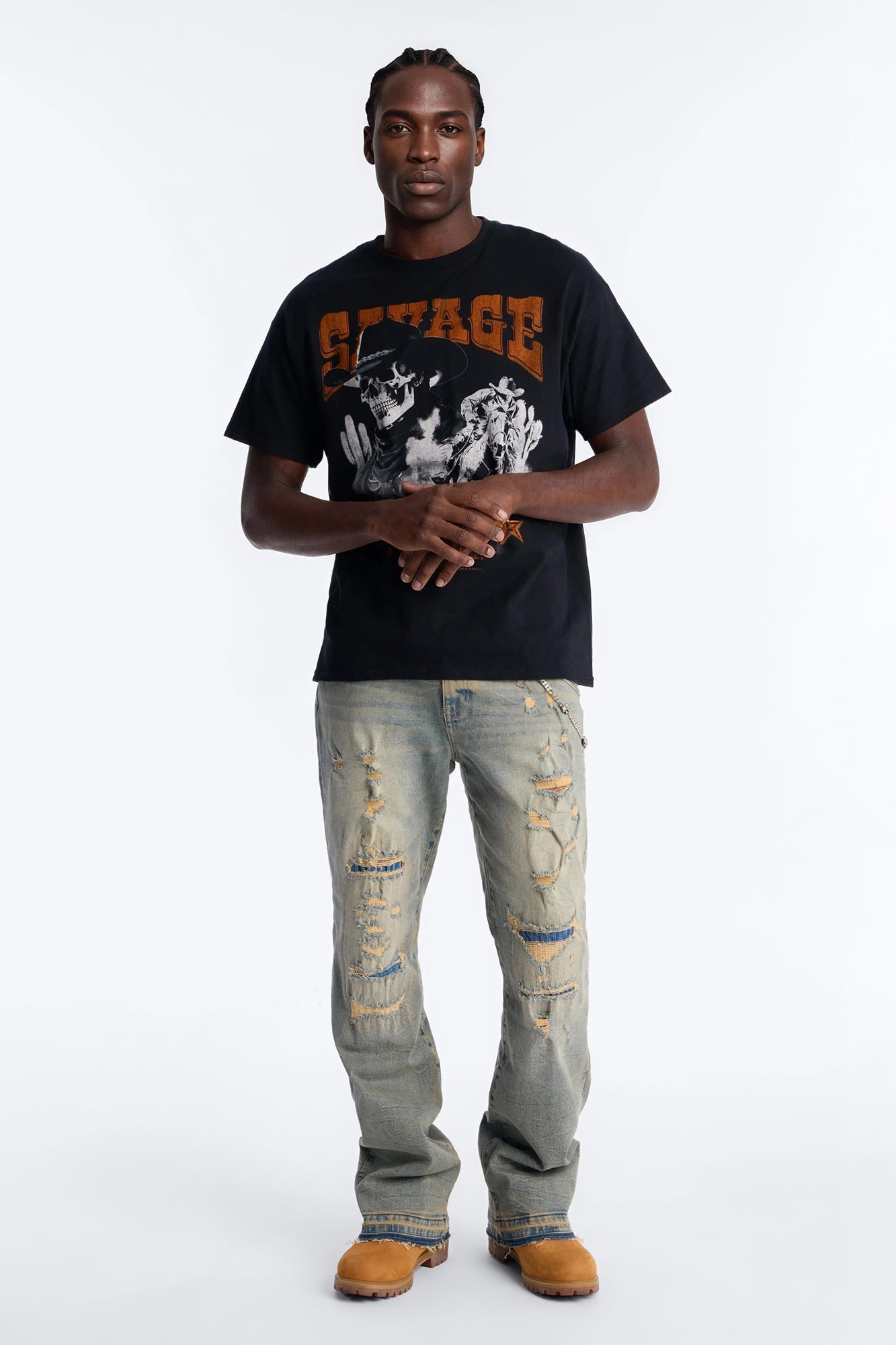 Undercover Slim Stacked Flare Jeans - Vintage Blue Wash image 3