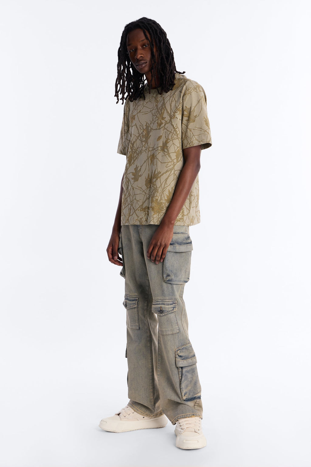 Boxy Carbon Camo Tee - Olive image 2
