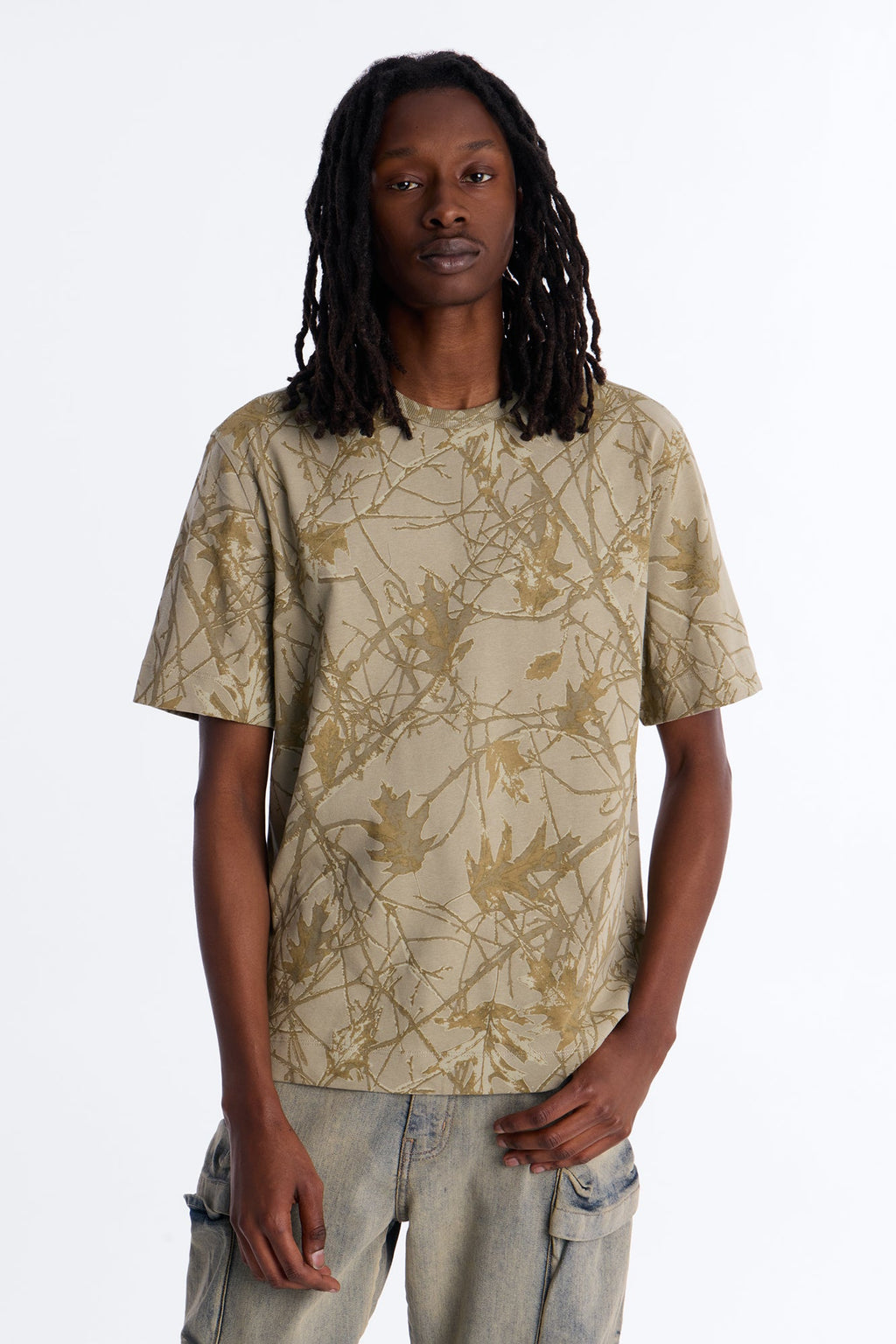 Boxy Carbon Camo Tee - Olive image 1