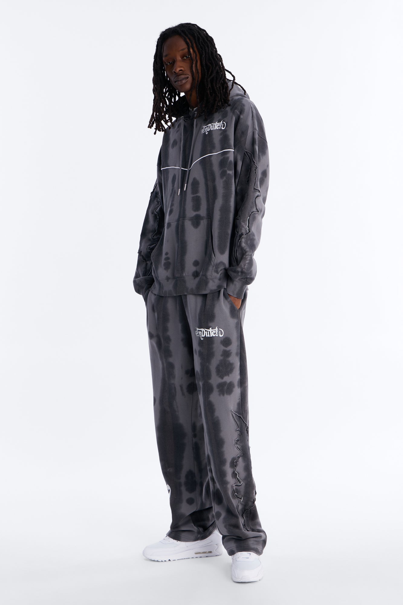 Von Dutch Outlaw Raw Edge Hoodie - Charcoal image 2