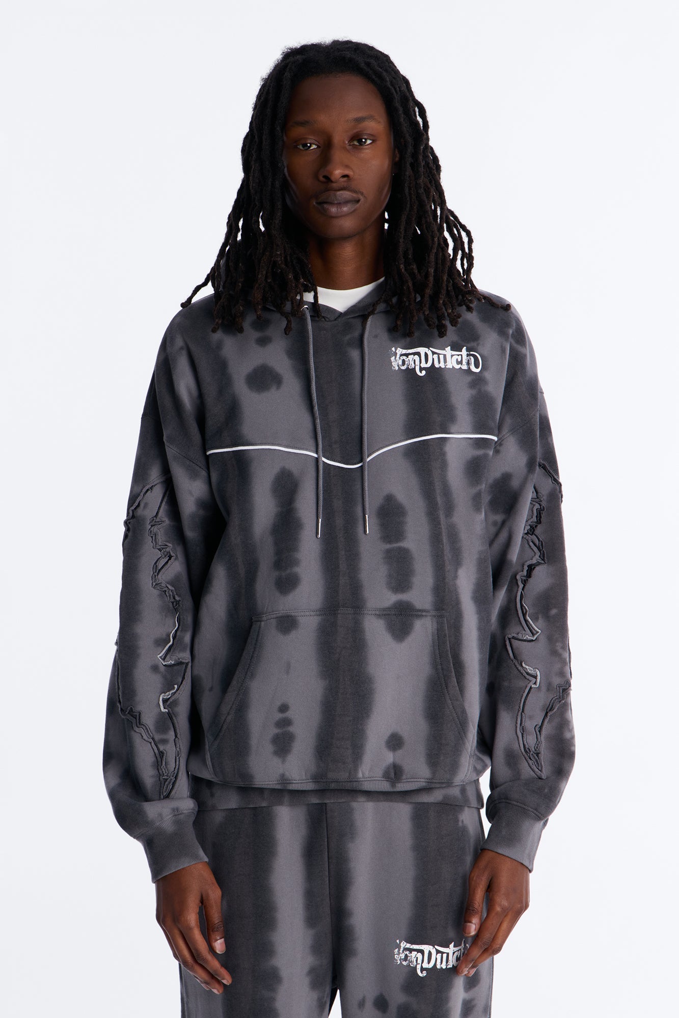 Von Dutch Outlaw Raw Edge Hoodie - Charcoal image 1
