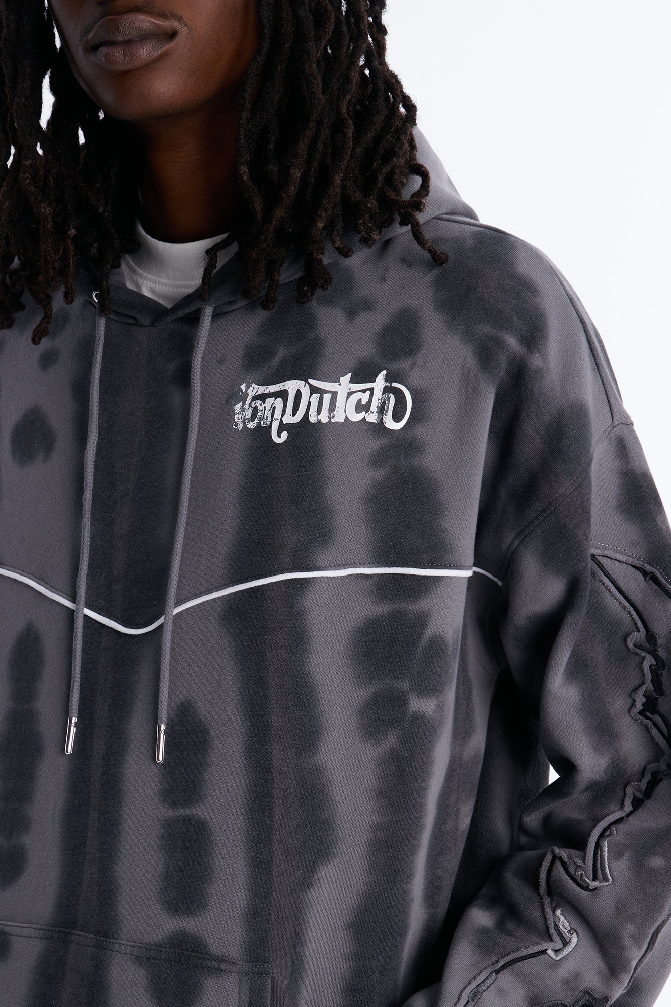 Von Dutch Outlaw Raw Edge Hoodie - Charcoal image 3