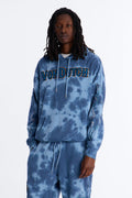 Von Dutch Outlaw Bleach Dyed Raw Edge Hoodie - Blue image 1