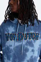 Von Dutch Outlaw Bleach Dyed Raw Edge Hoodie - Blue image 3