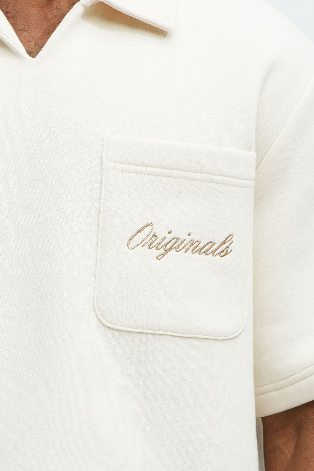 Tyson Happy Mistake Short Sleeve Polo - Cream image 3