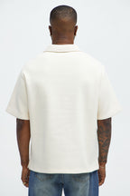 Tyson Happy Mistake Short Sleeve Polo - Cream image 4