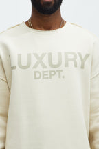 Tyson Luxury Dept Frayed Oversized Sweatshirt - Cream image 4