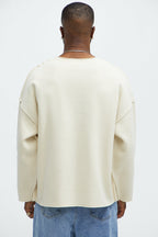 Tyson Luxury Dept Frayed Oversized Sweatshirt - Cream image 3