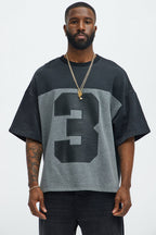 Kyle Color Block Oversized Tee - Black/combo image 1