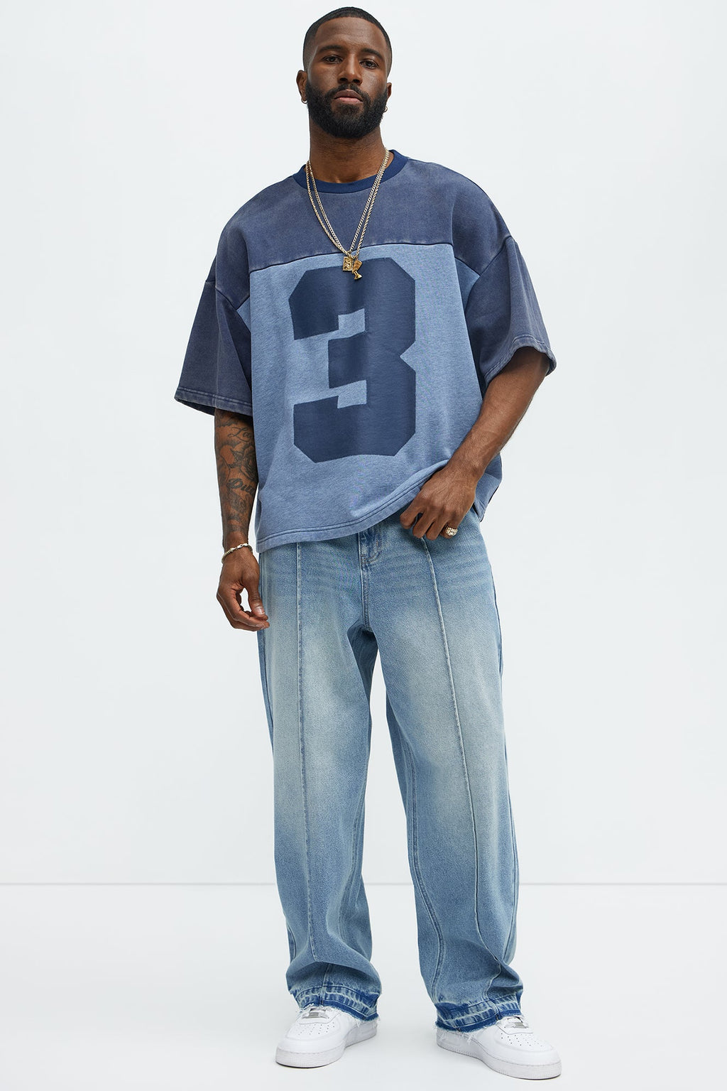 Kyle Color Block Oversized Tee - Navy/combo image 2