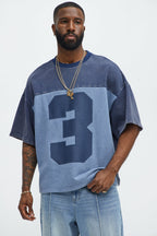 Kyle Color Block Oversized Tee - Navy/combo image 1