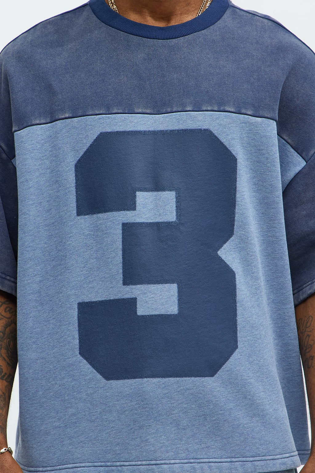 Kyle Color Block Oversized Tee - Navy/combo image 3