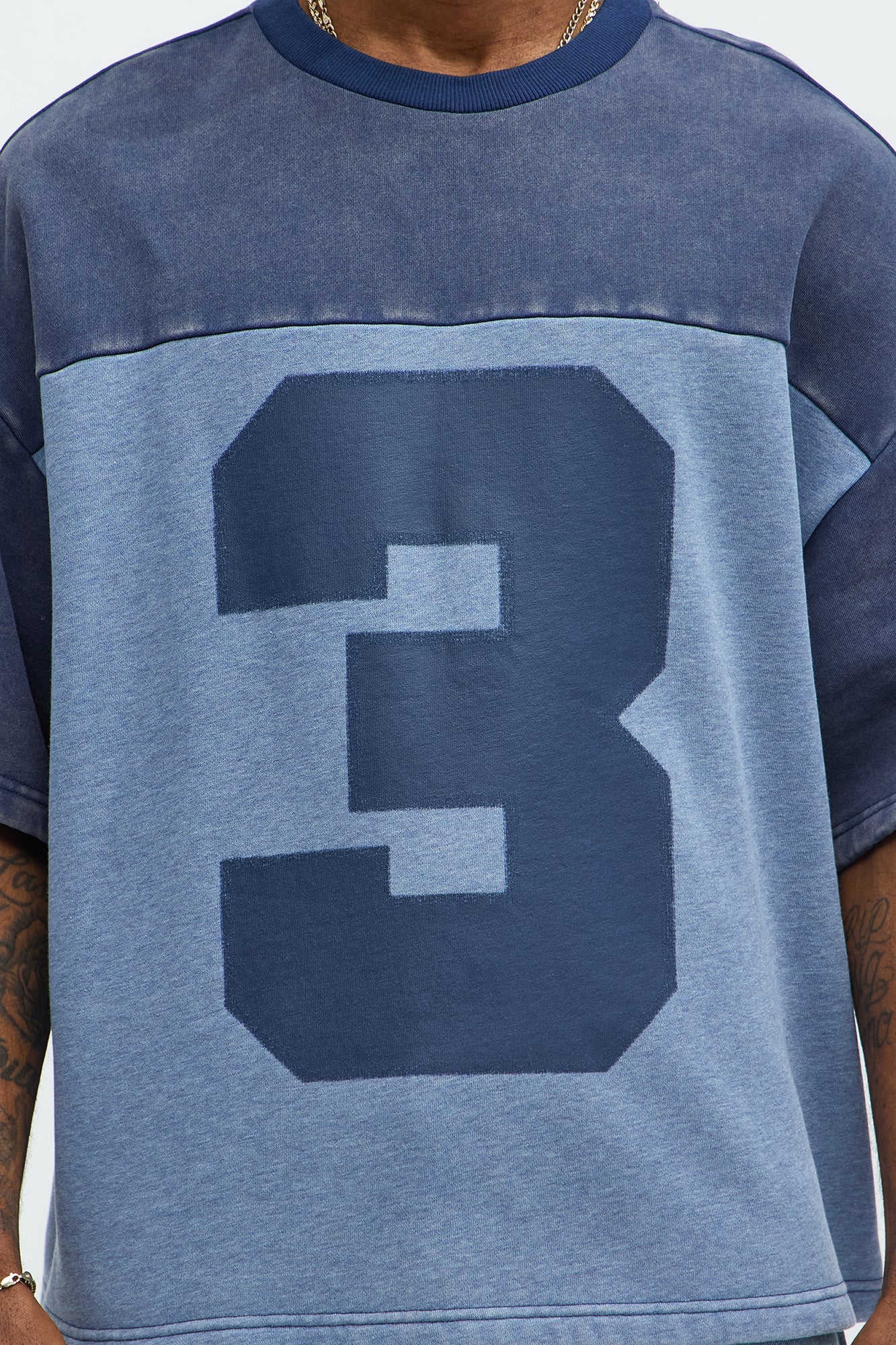 Kyle Color Block Oversized Tee - Navy/combo image 3