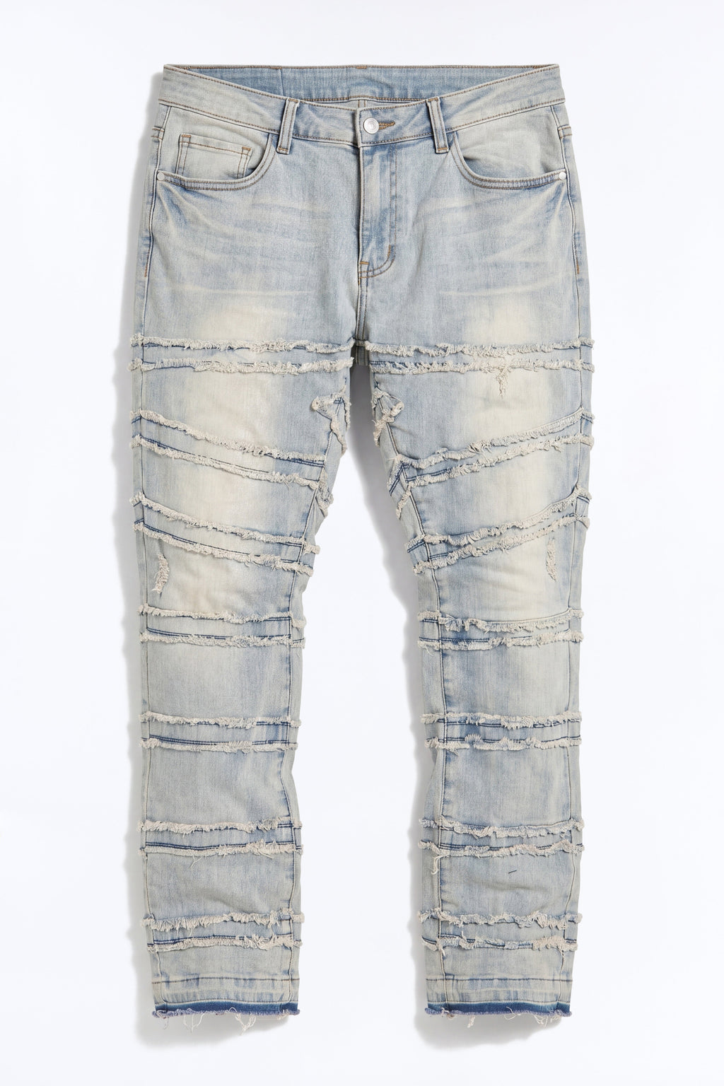 About Fray Stacked Skinny Flare Jeans - Light Wash image 2