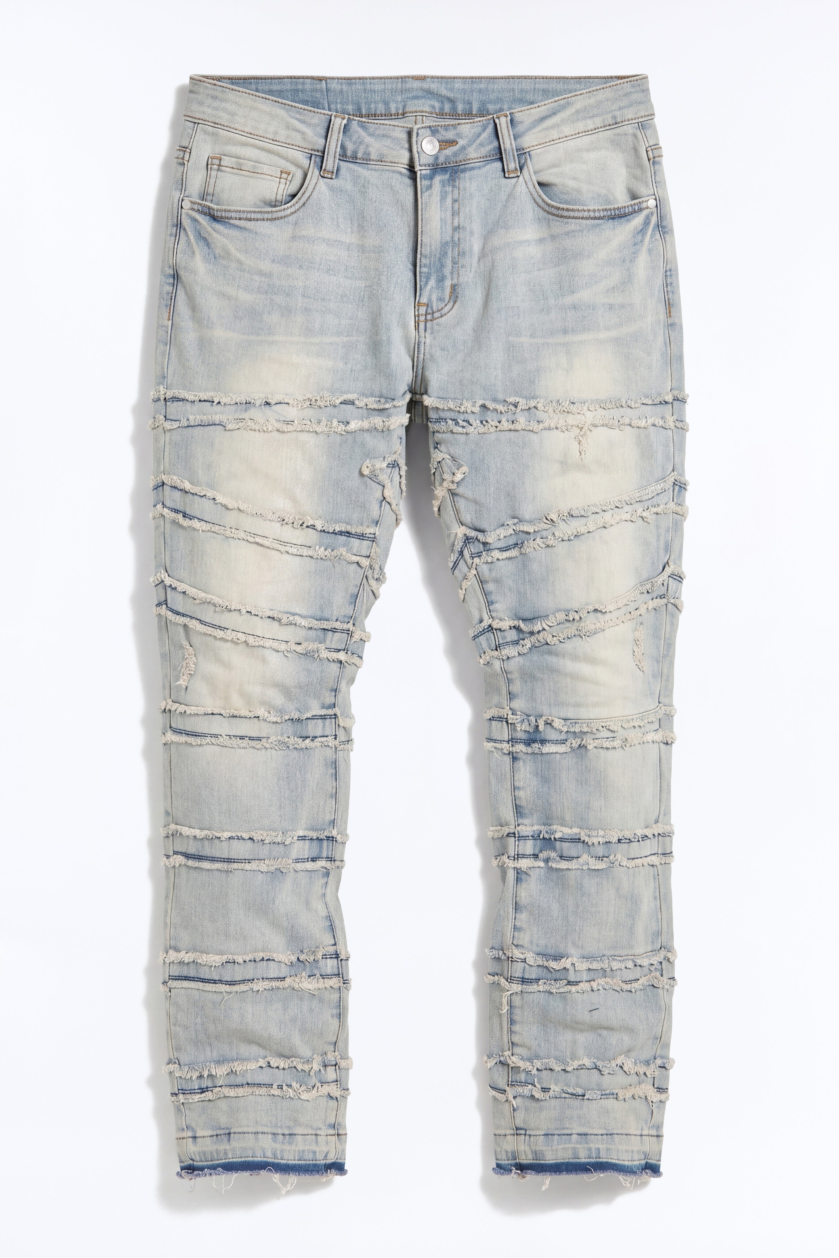About Fray Stacked Skinny Flare Jeans - Light Wash image 2