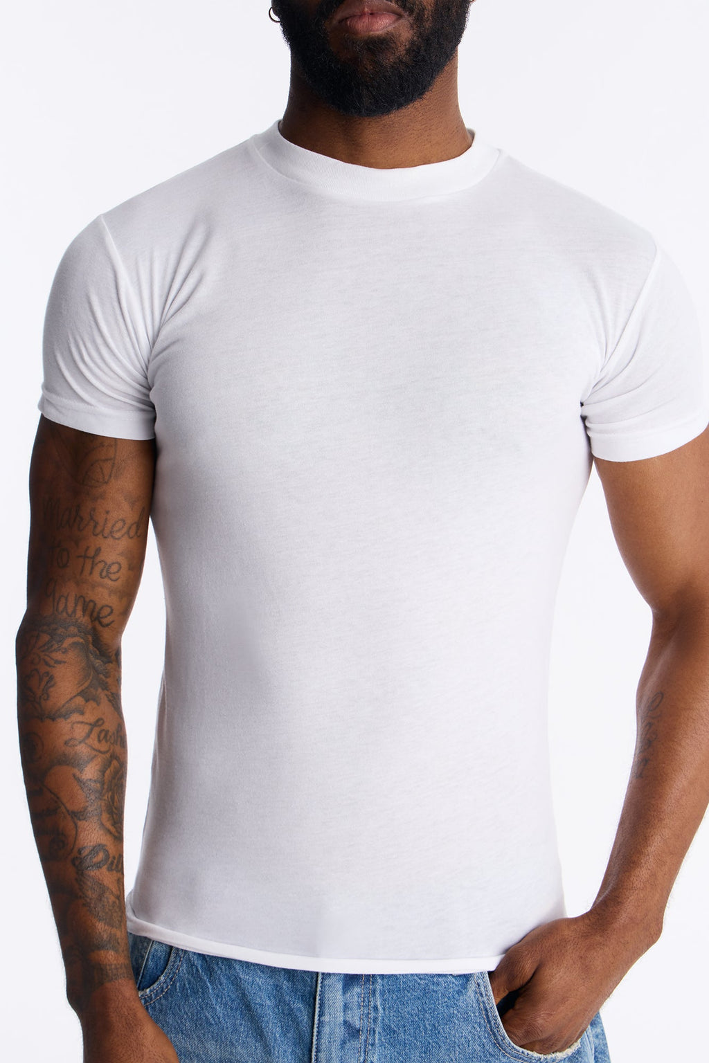 Classic Muscle Fit Tee - White image 3