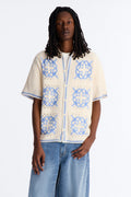 Lido Isle Crochet Button Up Shirt - Cream image 1
