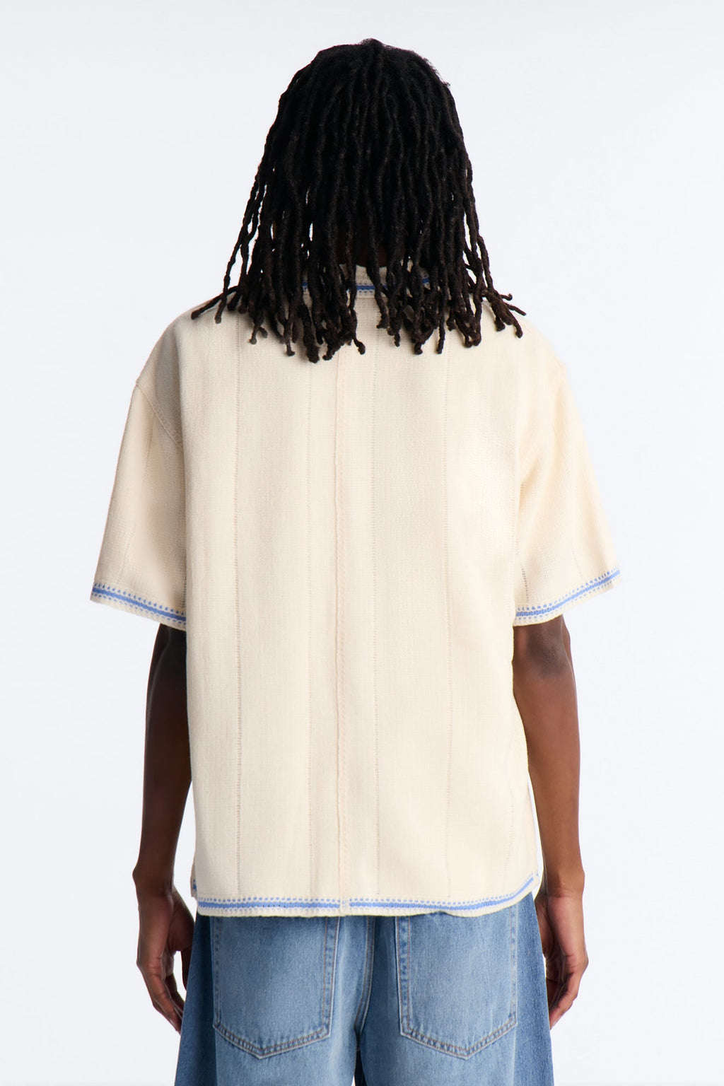 Lido Isle Crochet Button Up Shirt - Cream image 4