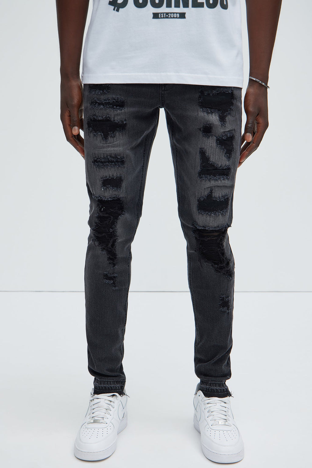 Keeping It Real Stacked Skinny Jeans - Black Wash image 2