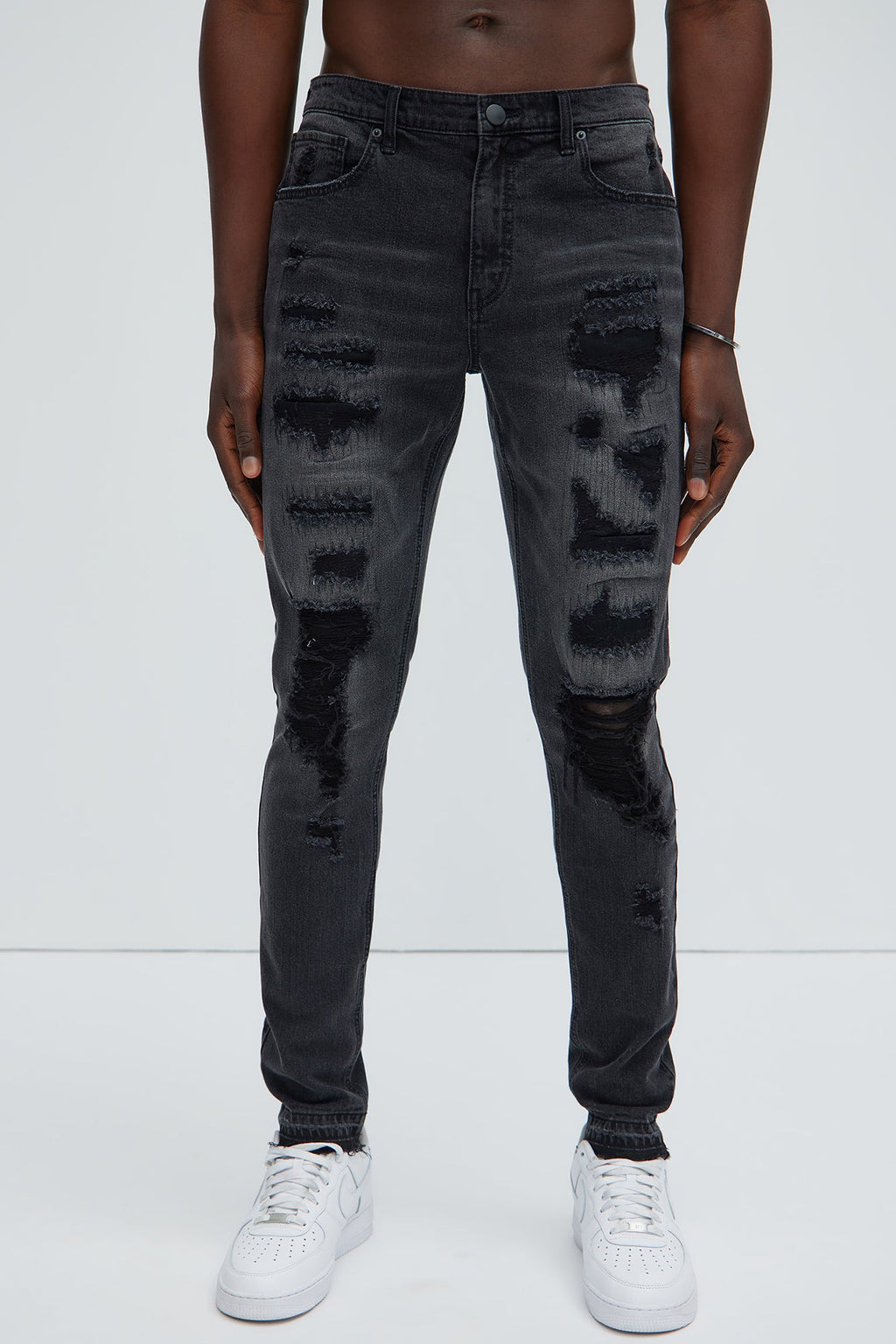 Keeping It Real Stacked Skinny Jeans - Black Wash image 1