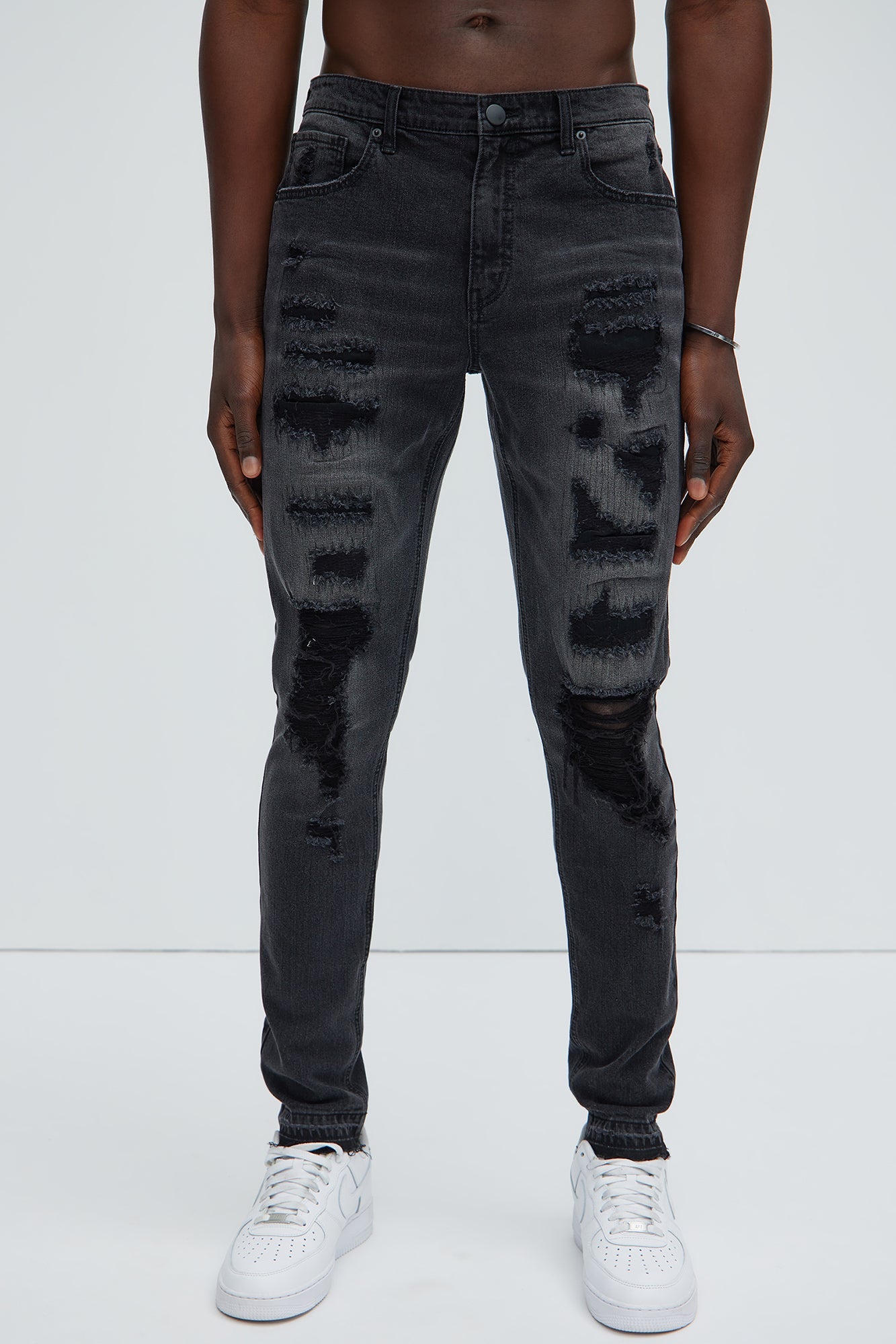 Keeping It Real Stacked Skinny Jeans - Black Wash image 1
