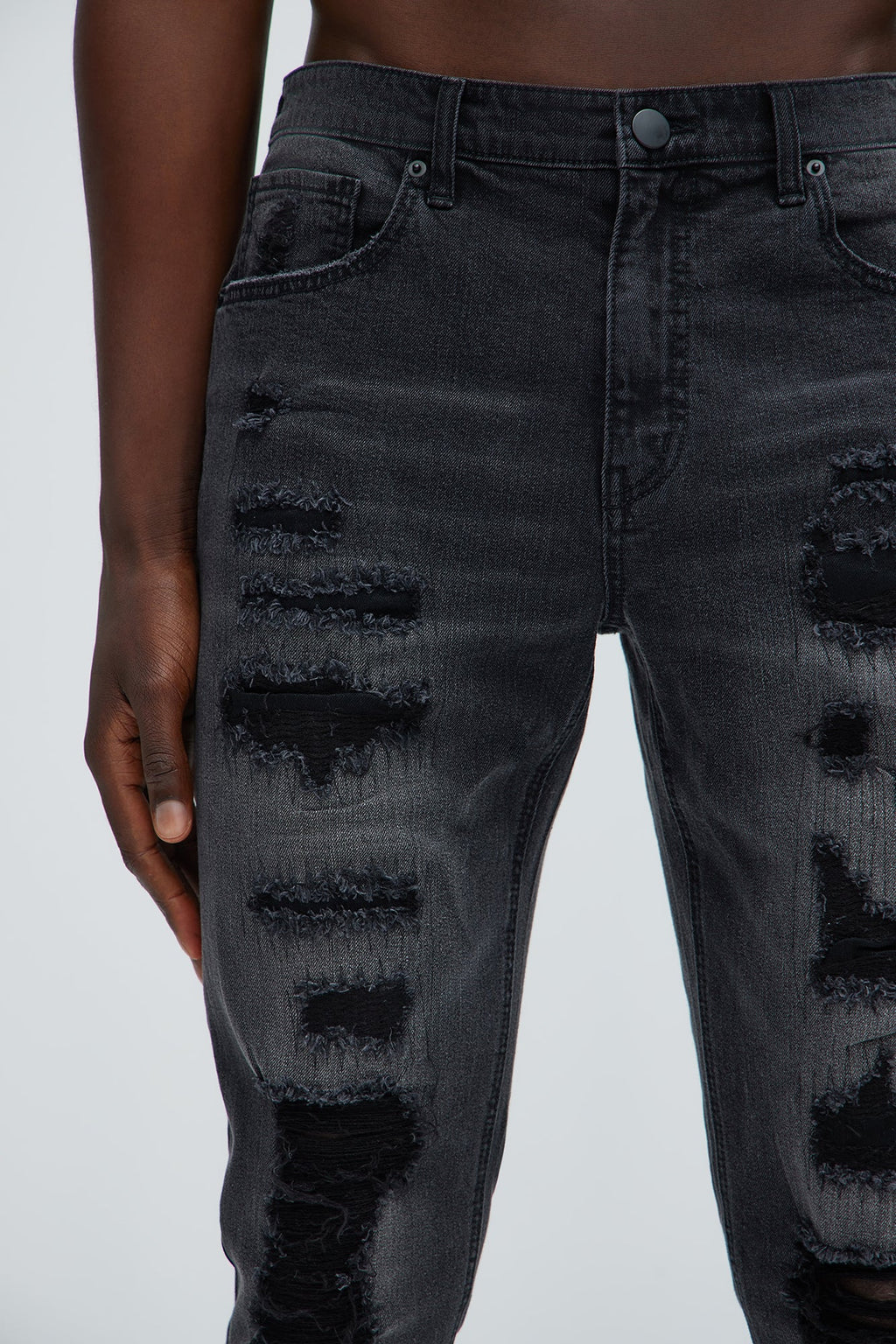 Keeping It Real Stacked Skinny Jeans - Black Wash image 4