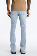 Essential Destroyed Stacked Slim Flare Stretch Jean - Light Blue Wash image 4