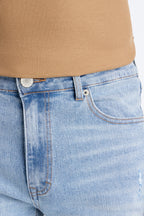 Essential Destroyed Stacked Slim Flare Stretch Jean - Light Blue Wash image 3