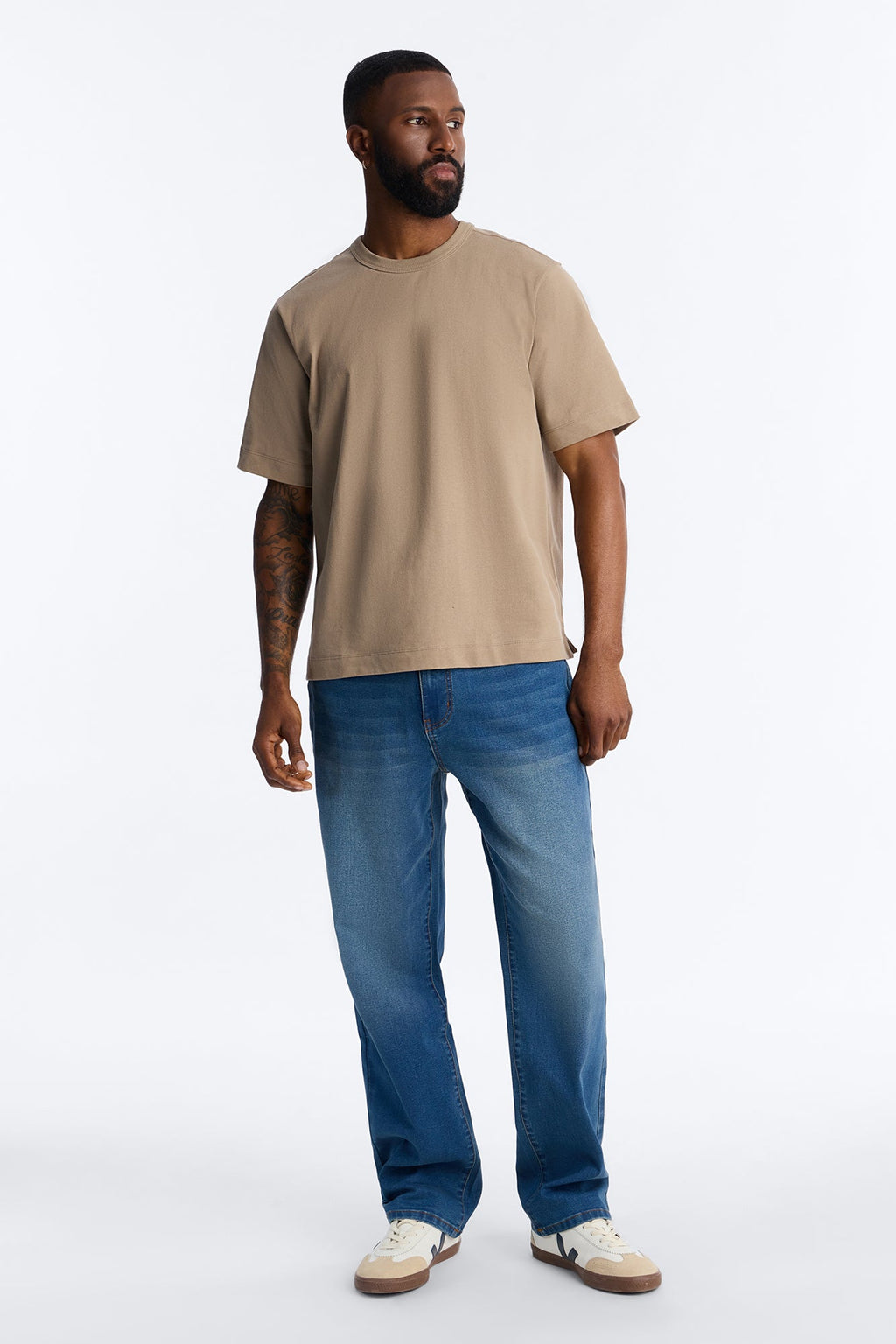 Boxy Soft Washed 250 GSM Tee - Stone image 2