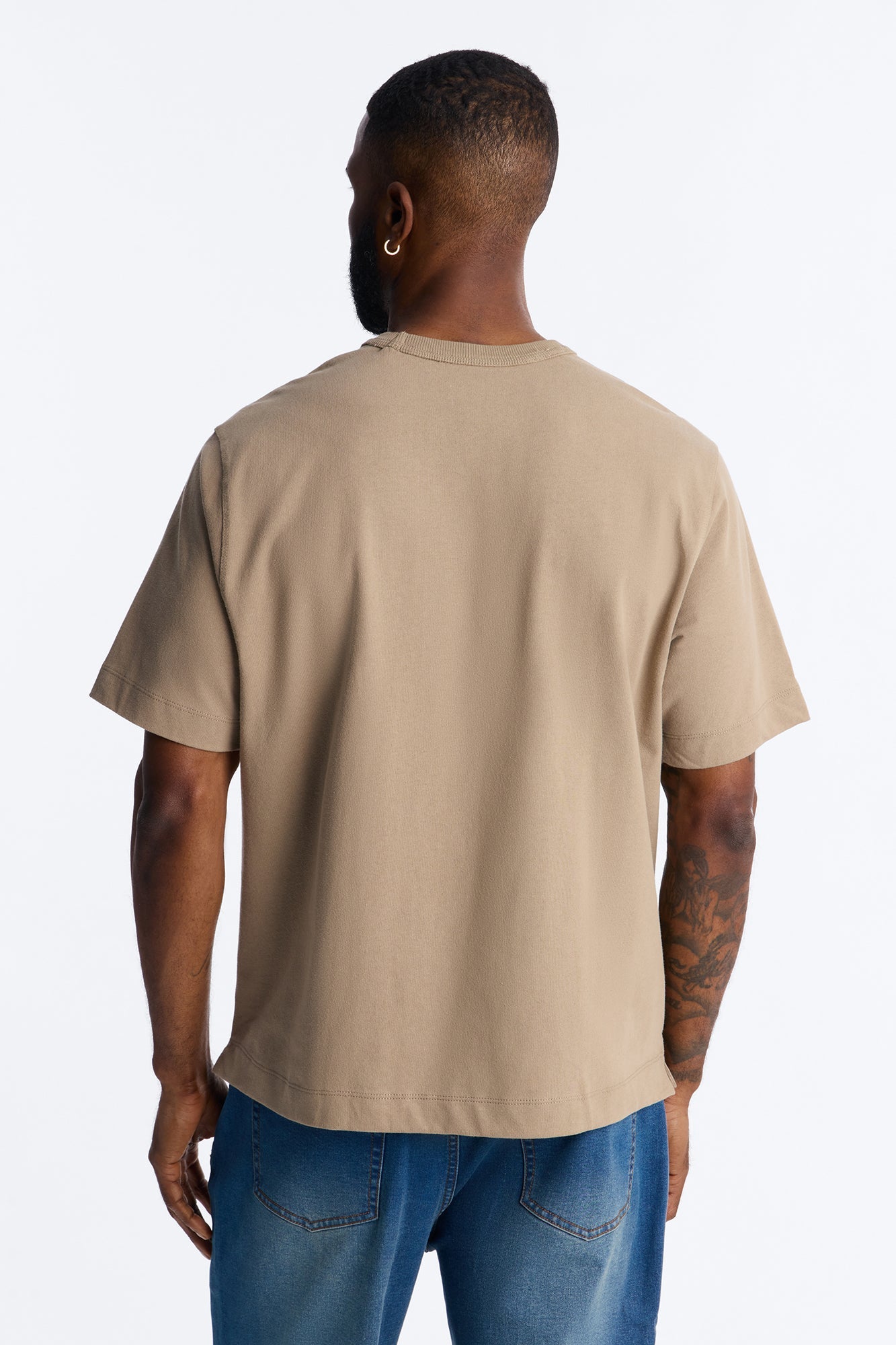 Boxy Soft Washed 250 GSM Tee - Stone image 3