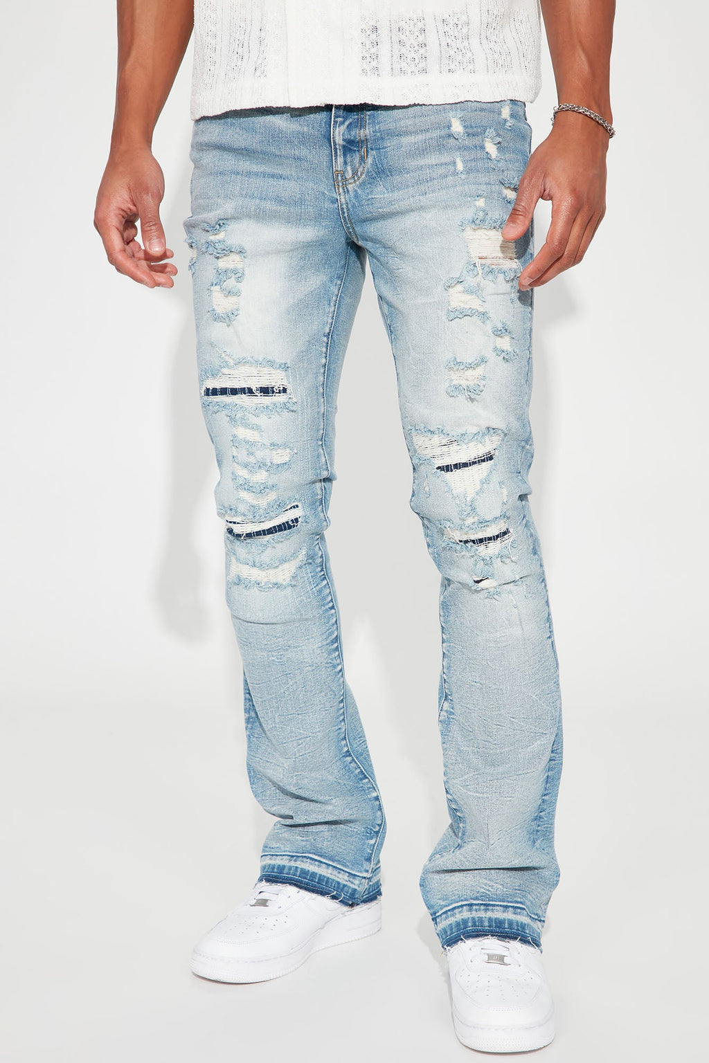Undercover Slim Stacked Flare Jeans - Medium Blue Wash image 1