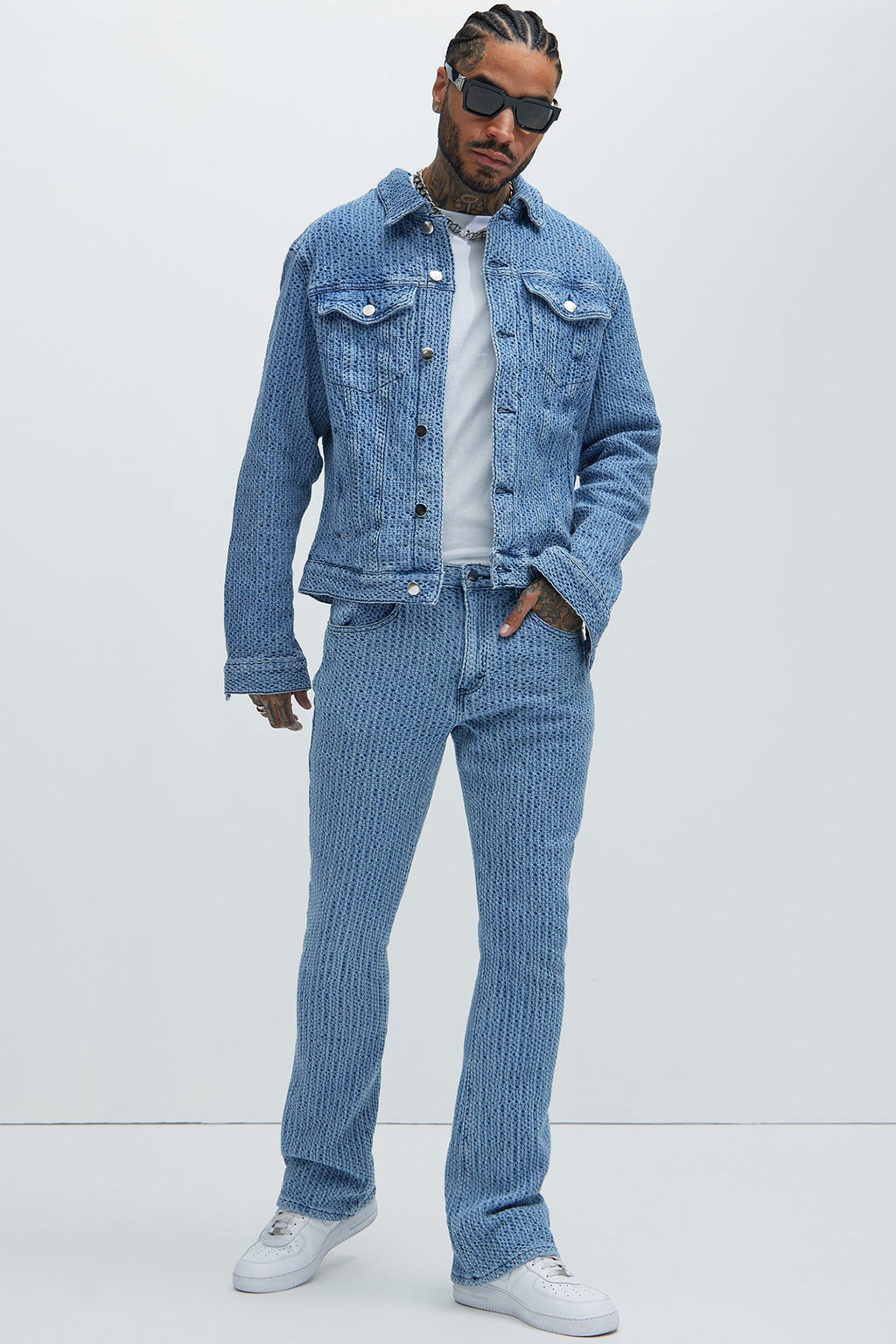 Warsaw Stacked Slim Flare Jeans - Light Blue image 1