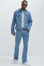 Warsaw Stacked Slim Flare Jeans - Light Blue image 1