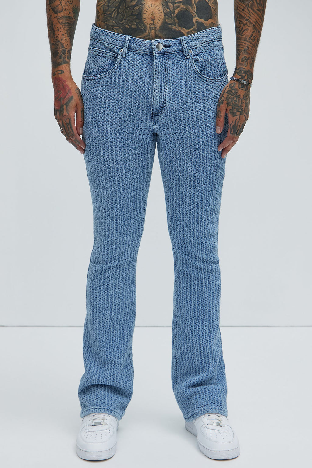 Warsaw Stacked Slim Flare Jeans - Light Blue image 3