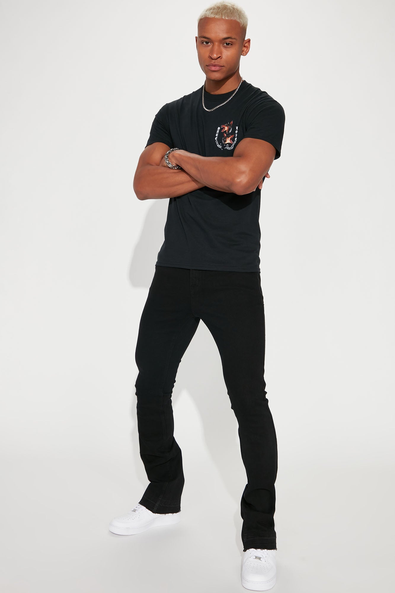 Cornell Stacked Skinny Flare Jeans - Black image 2
