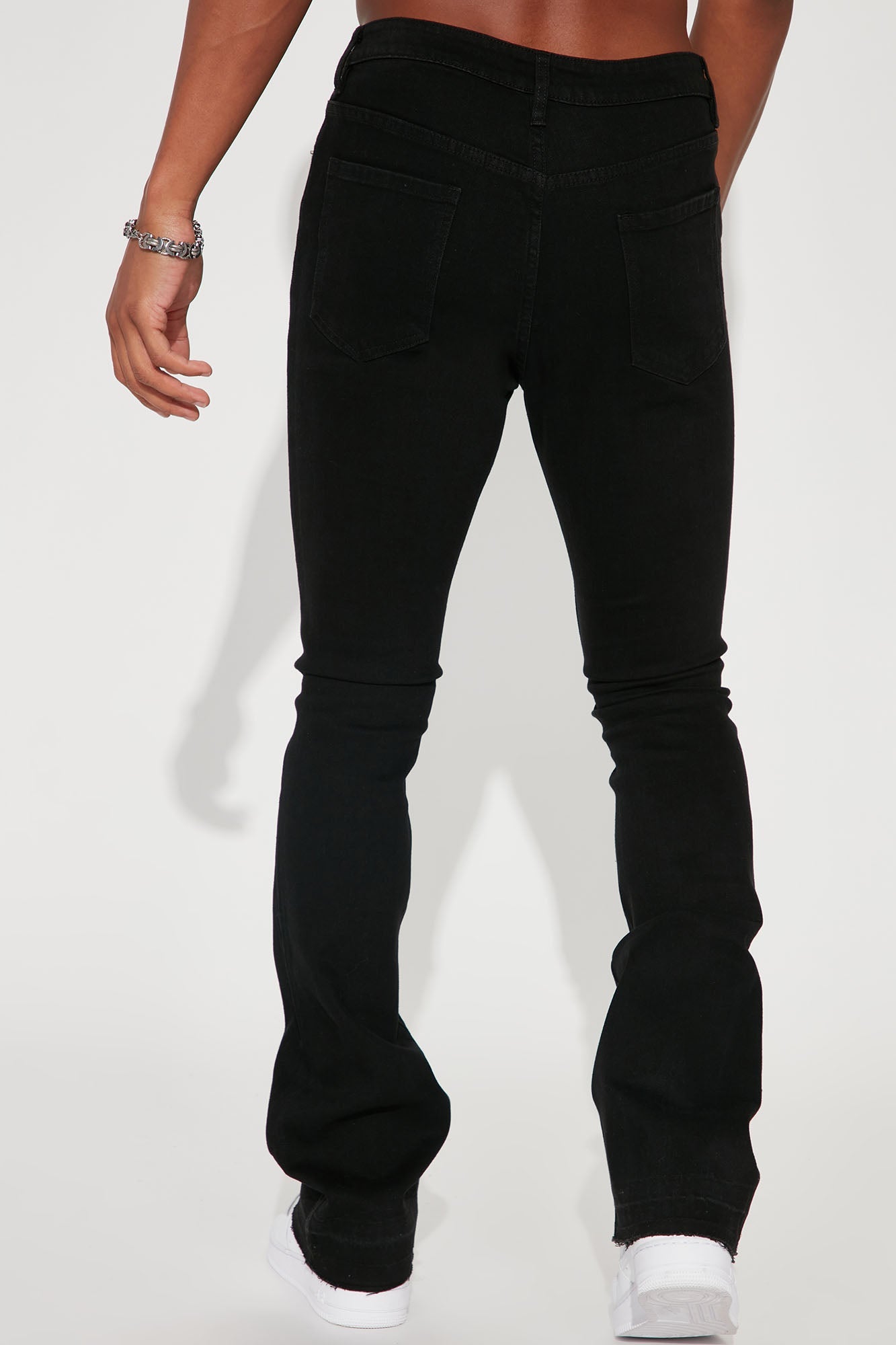 Cornell Stacked Skinny Flare Jeans - Black image 4