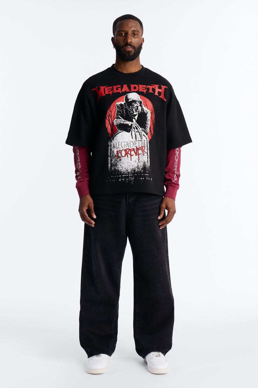 Megadeth Forever Oversized Fleece Twofer - Black Wash image 2