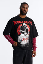 Megadeth Forever Oversized Fleece Twofer - Black Wash image 1