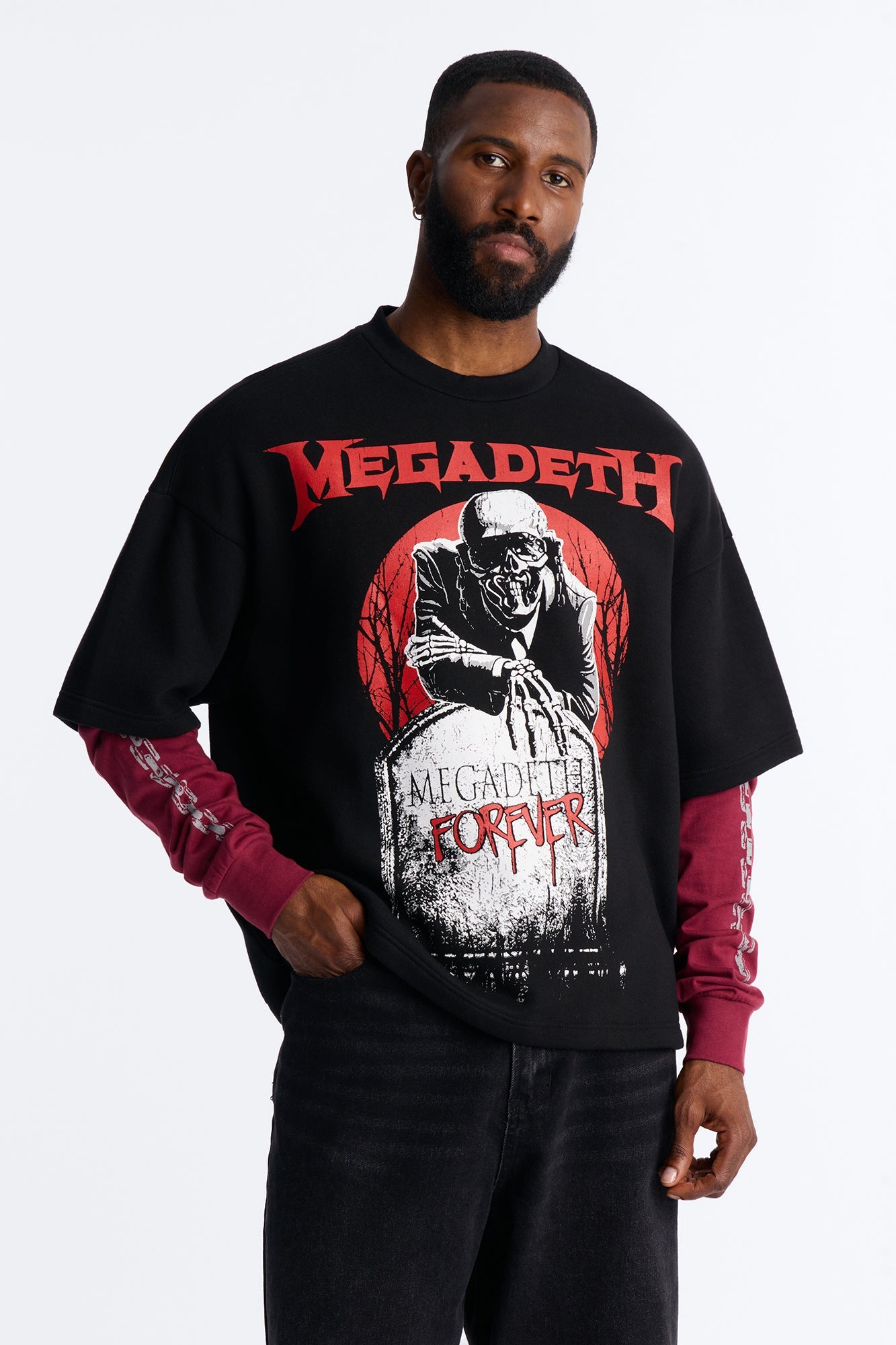 Megadeth Forever Oversized Fleece Twofer - Black Wash image 1