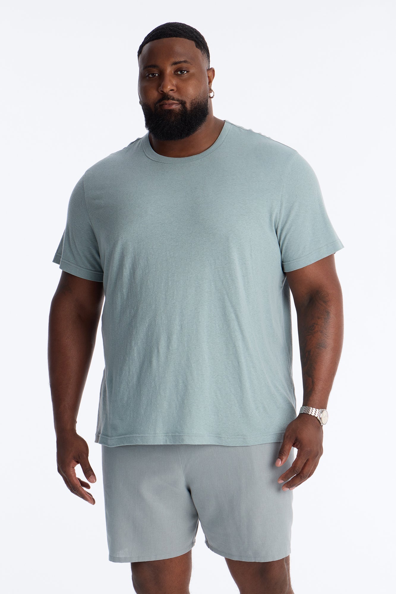 Bahamas Linen Crew Tee - Slate Blue image 4