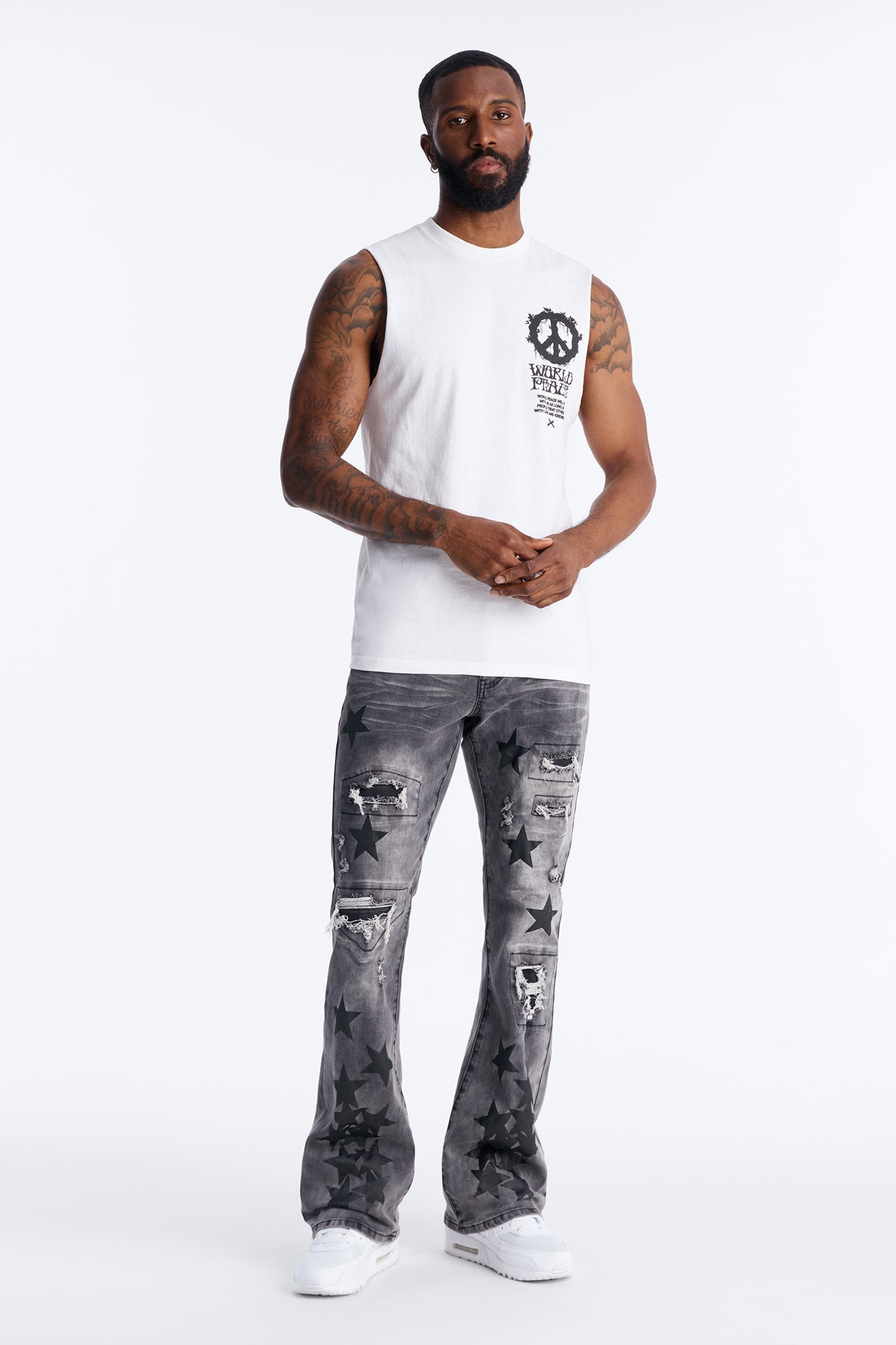 Stacked Skinny Flare Cosmo Jean - Black Wash image 2
