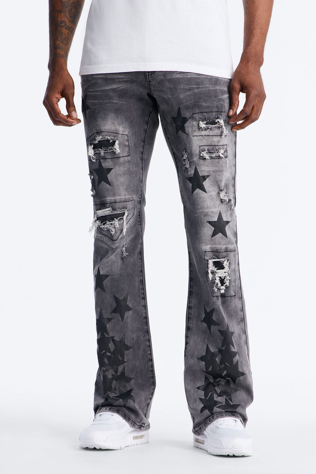Stacked Skinny Flare Cosmo Jean - Black Wash image 1